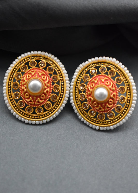 MULTI COLOUR OVAL SHAPE EARRINGS