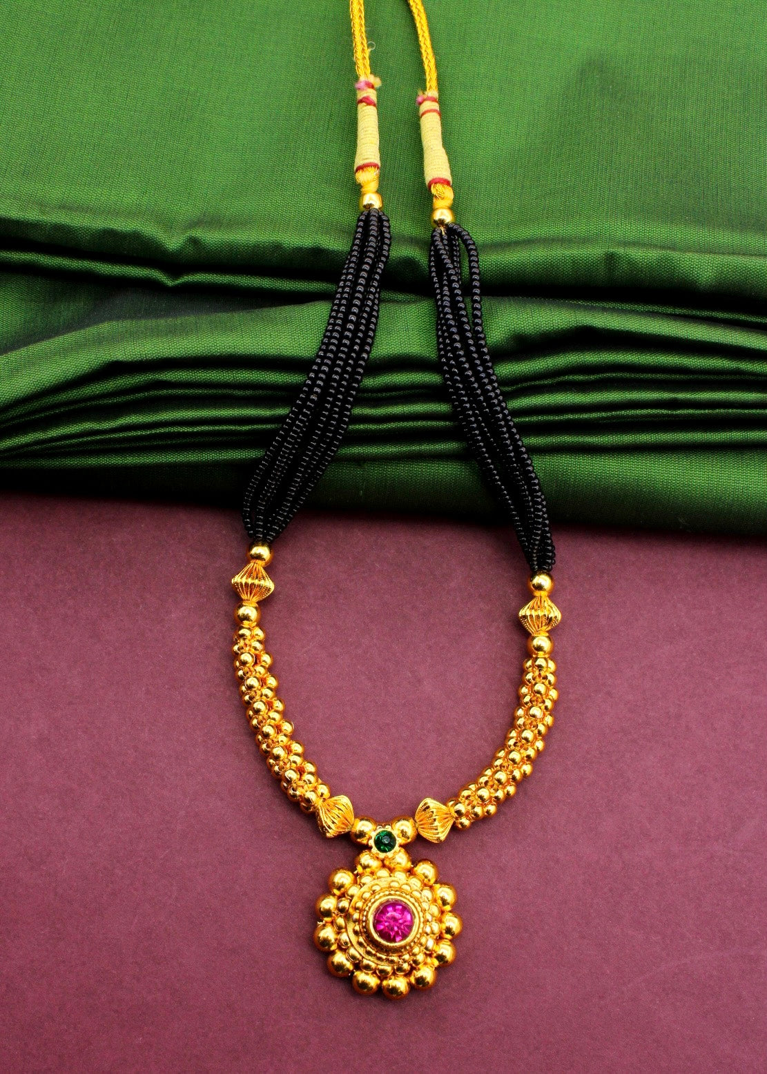 GOLDEN BEADED MALHAR MANGALSUTRA