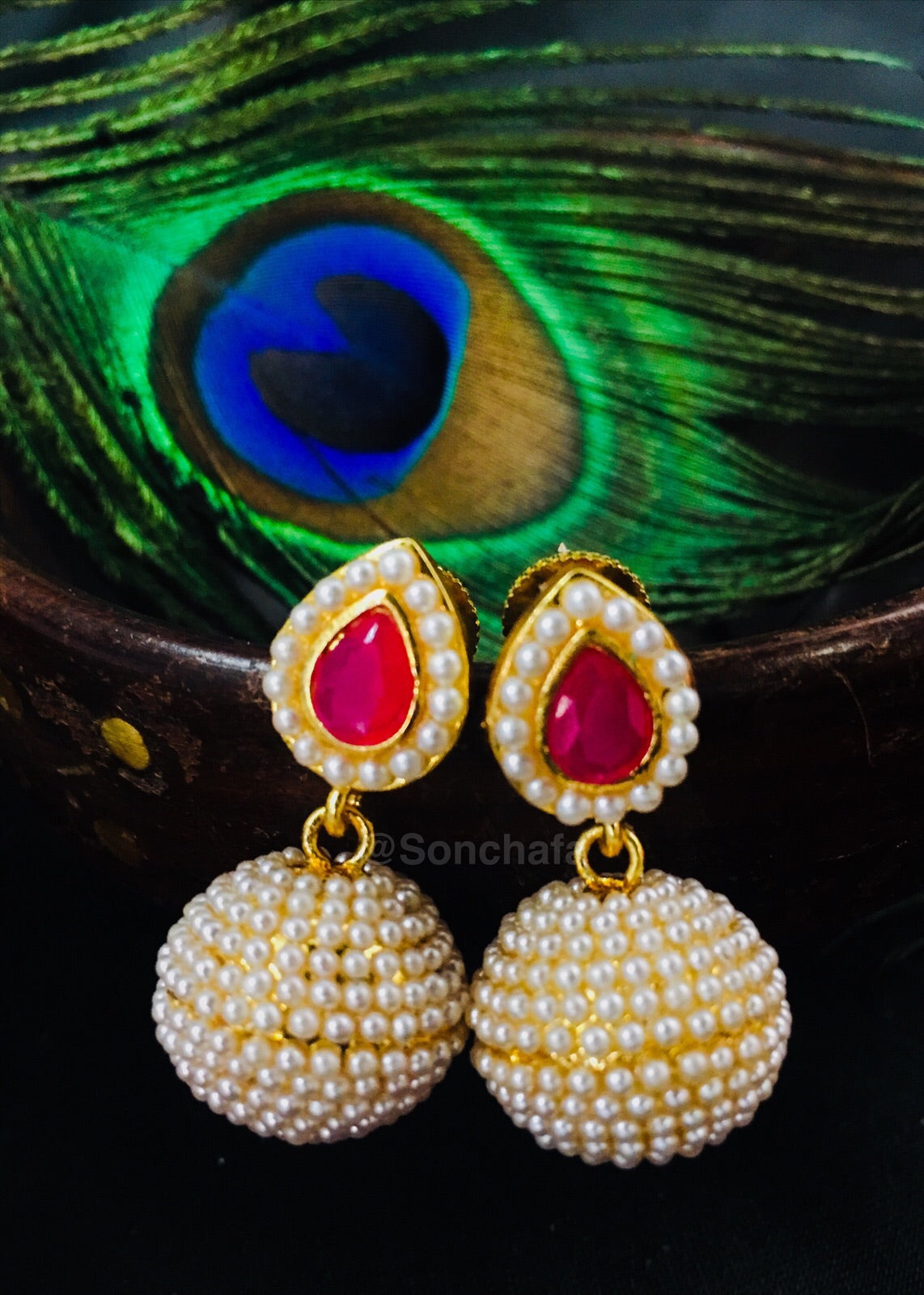 PEARL BALL EARRINGS