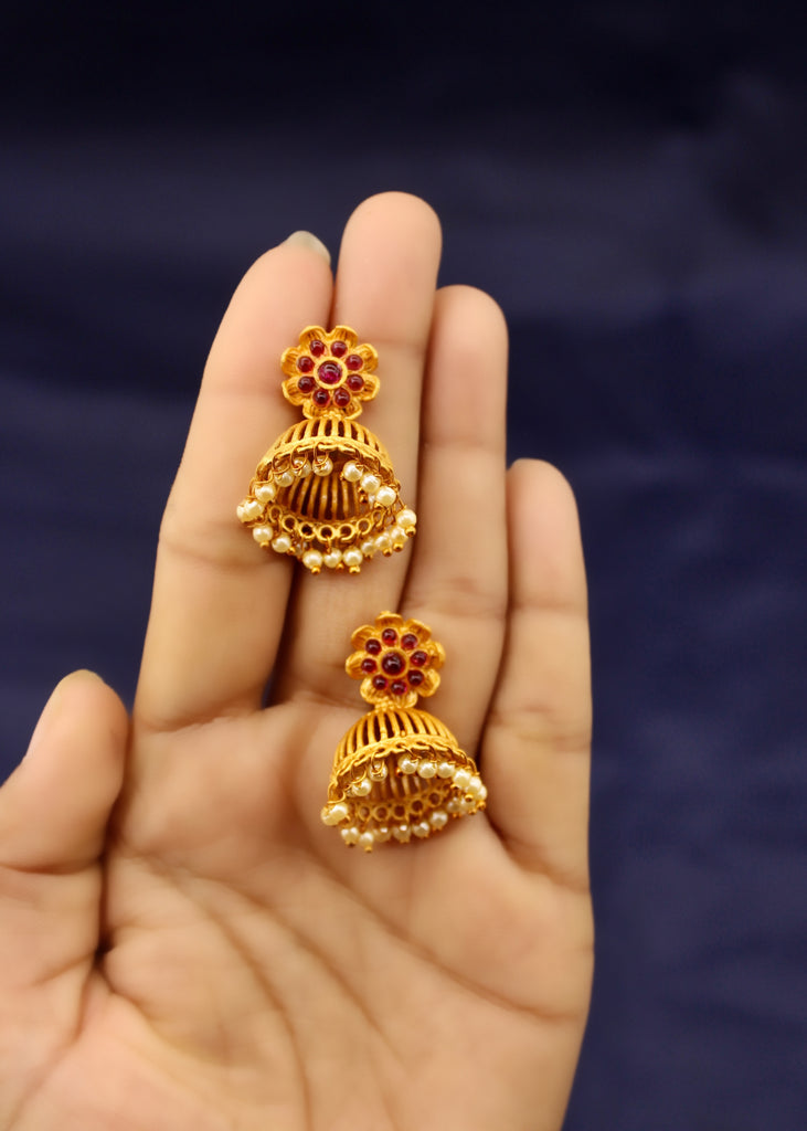 Gold Finish Traditional Earring/jhumka 8751N – Griiham
