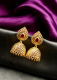 TEXTURED GOLD PLATED JHUMKI EARRINGS