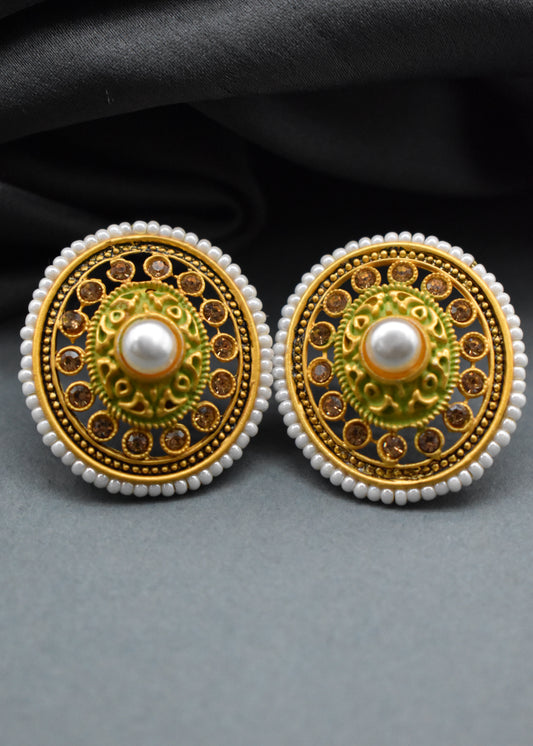 MULTI COLOUR OVAL SHAPE EARRINGS