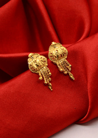 Andromaque : Gold plated earrings, néo-baroque jewelry