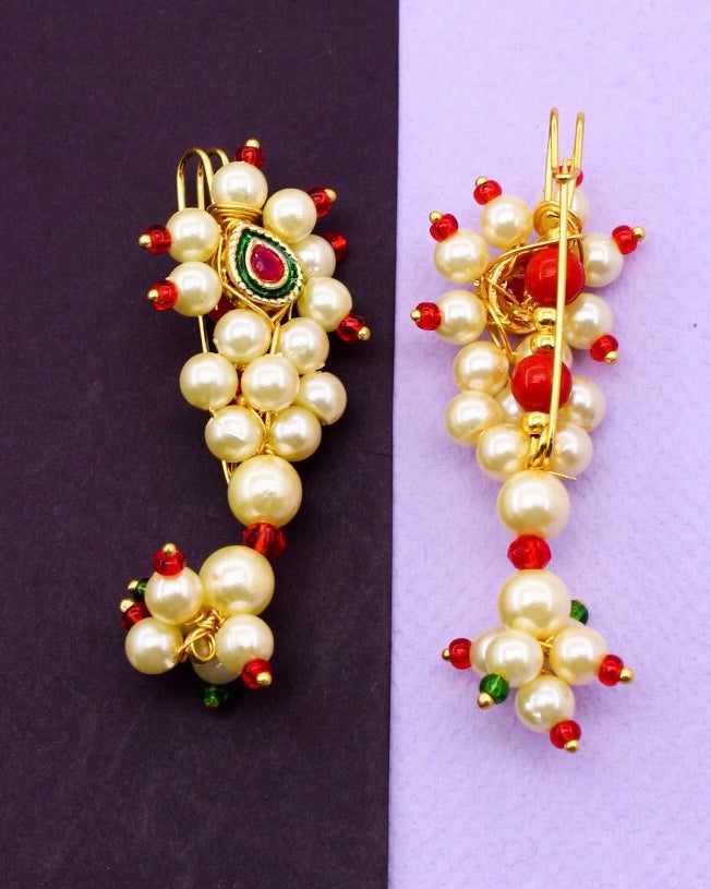 Gold plated designer Polki Saree Brooch – Simpliful Jewelry