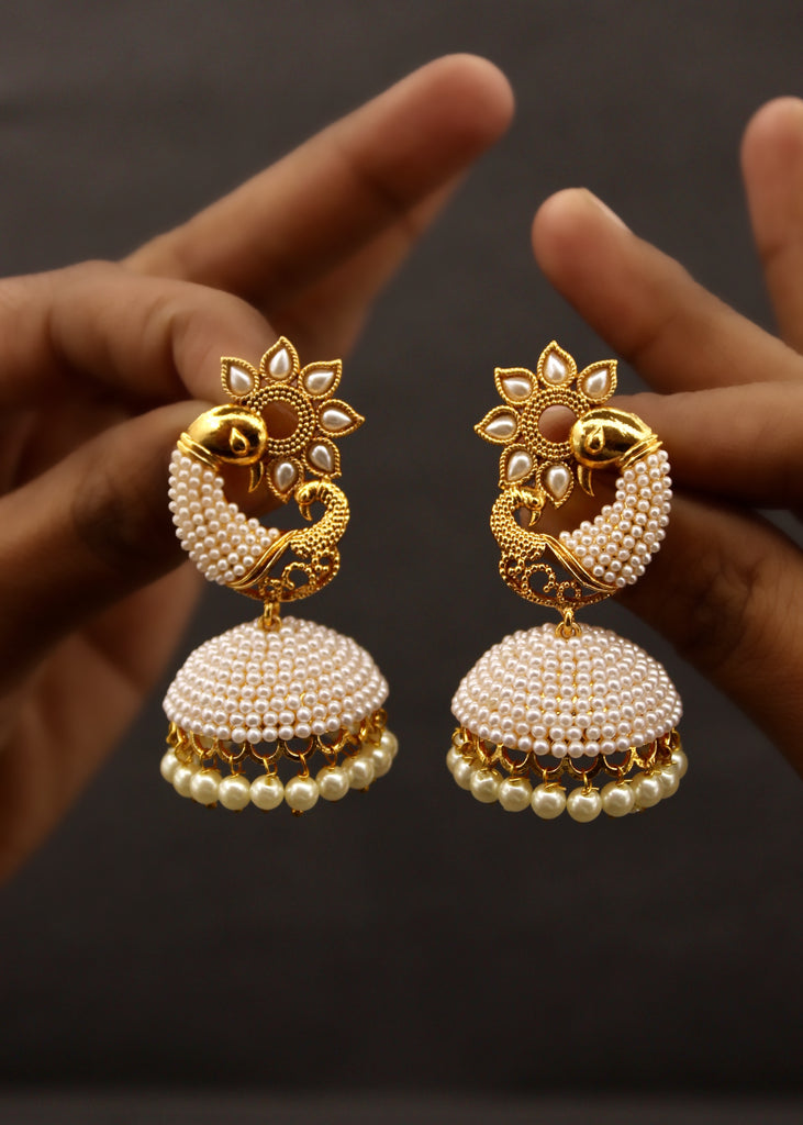 Buy online Gold Silver Jhumka Earring from fashion jewellery for Women by  Aadiyatri for 369 at 78 off  2023 Limeroadcom