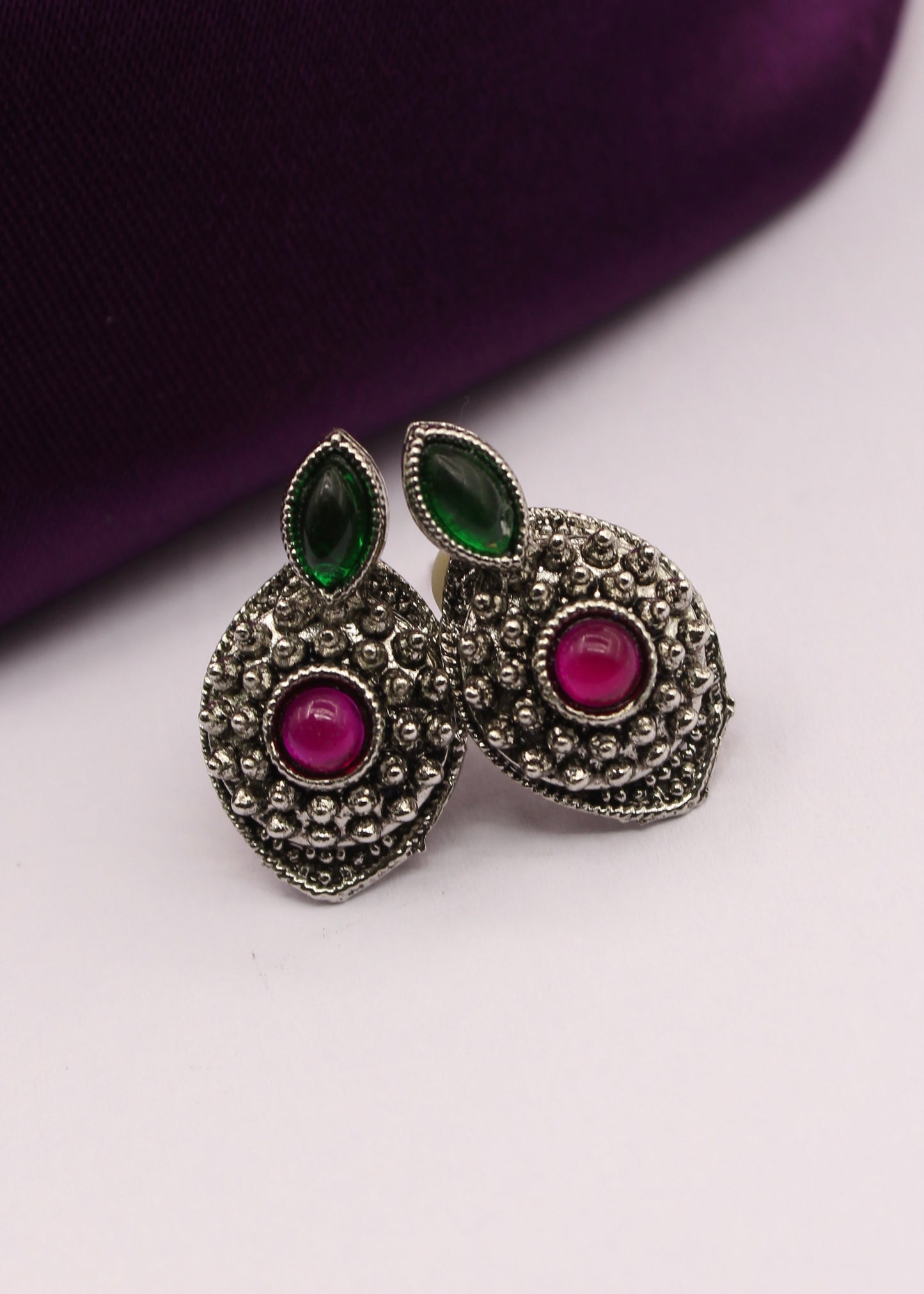 OXIDISED BEADS EARRINGS