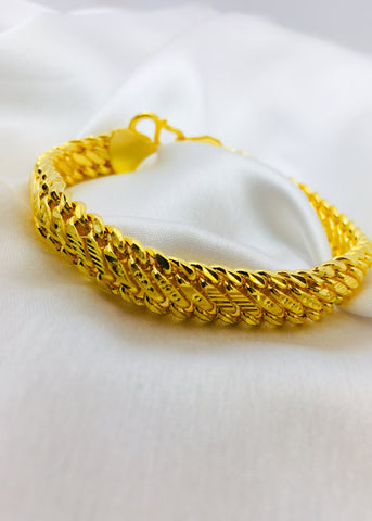 14k Gold Men Solid Figaro Bracelet (8.1mm,8,15g)