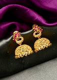 TRADITIONAL PEACOCK GOLDEN EARRINGS