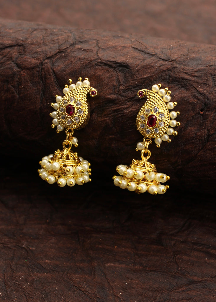 1 Gram Micro Gold Plated Traditional Jhumki/Jhumka Earrings for Women &  Girls