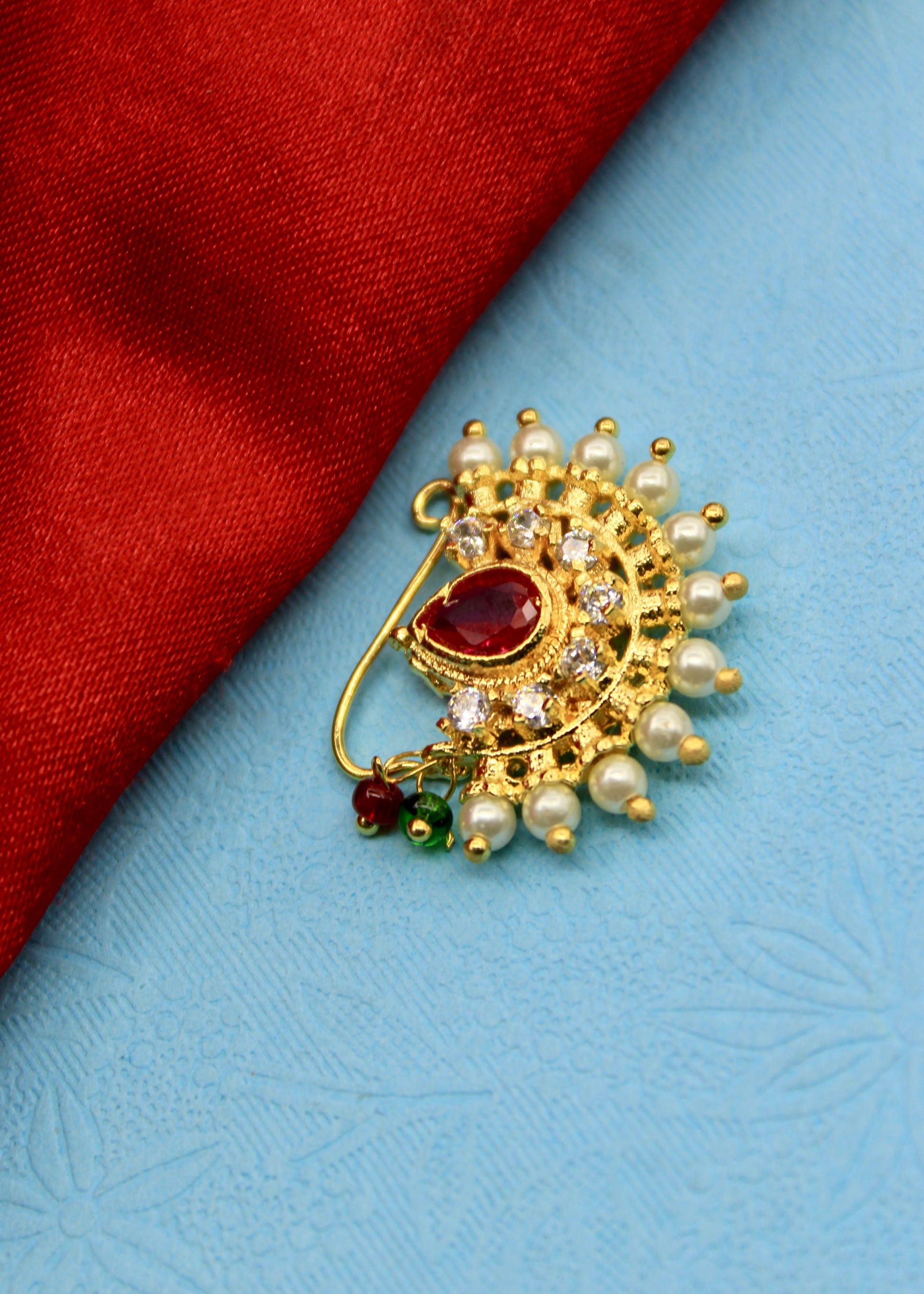 Buy Maharashtrian Silver Nath Gold Plated Pierced 2025