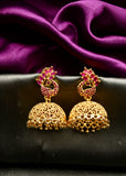 TRADITIONAL PEACOCK GOLDEN EARRINGS