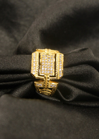 GLOSSY GOLD PLATED MEN'S RING