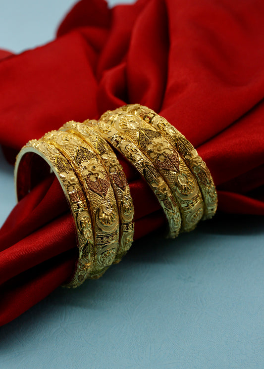 MARVELLOUS MINAKARI GOLDEN BANGLES