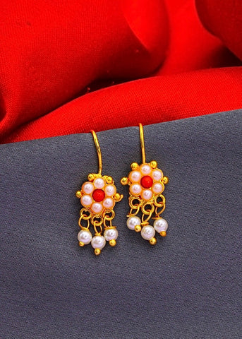 Delicate Gold Ruby Bugadi Earring/ Delicate Earrings / Indian Earrings/  Indian Jewelry/ Small Jhumka/ Gold Earrings - Etsy