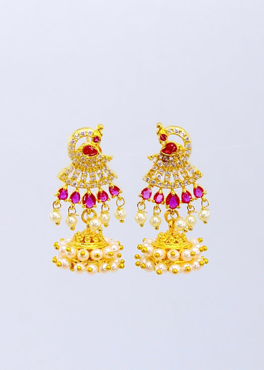 GORGEOUS PEACOCK  JHUMKI EARRINGS