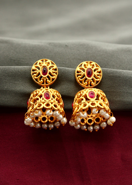 GLORIOUS PESHWAI JHUMKI EARRINGS