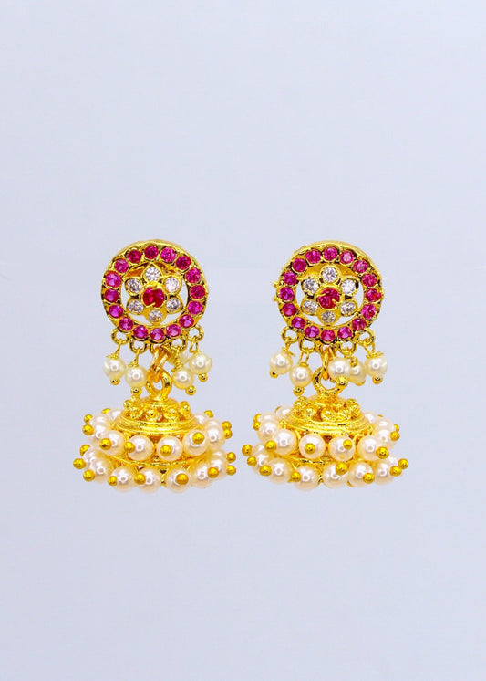 FLORAL PEARL JHUMKI