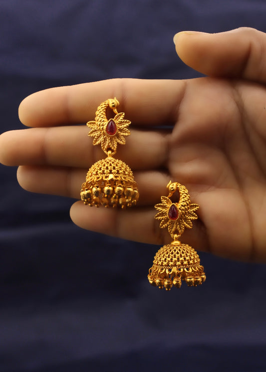 SLEEK PEACOCK PESHWAI JHUMKI