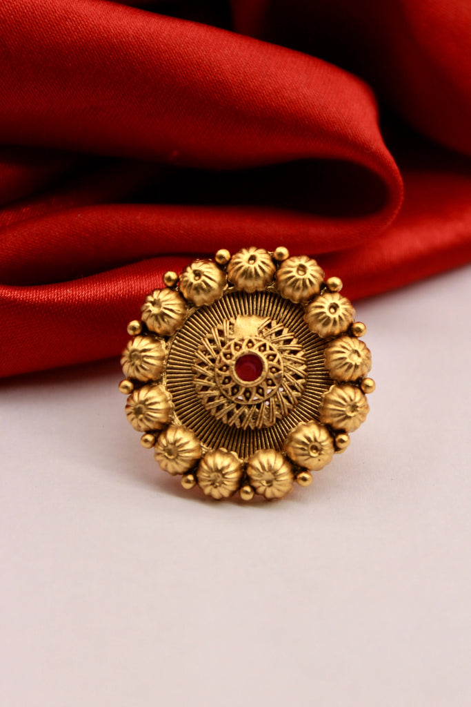 RG-1322 Gold Plated Rajwadi Look Multicolor Stone Studded Adjustable Finger  Rings at Rs 159/piece in Surat