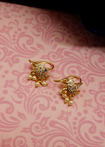 Beautiful 1 Gm Gold Earrings || Stone Earring Designs || Screw Back Designs  || The Fashion Z… | Gold earrings designs, Gold earrings for kids, Gold  necklace designs
