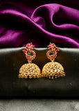 TRADITIONAL PEACOCK GOLDEN EARRINGS