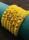 PEACOCK WITH FLORAL DESIGN BANGLES