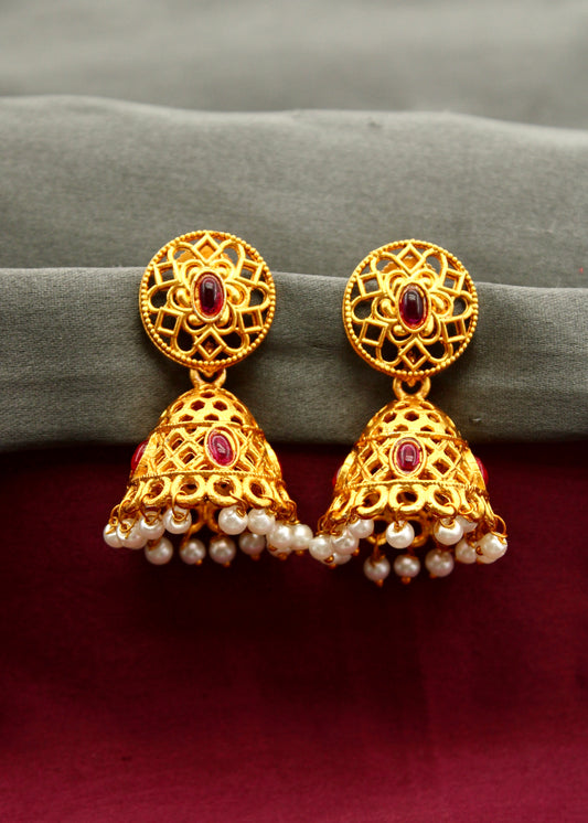 PESHWAI FLOWERET JHUMKI EARRINGS