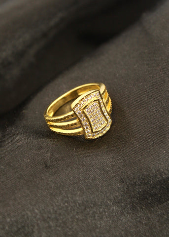 SPLENDID GOLD PLATED MEN'S RING