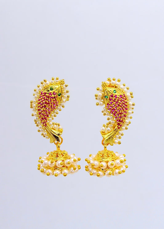 FANCY FISH DESIGNER JHUMKI EARRINGS
