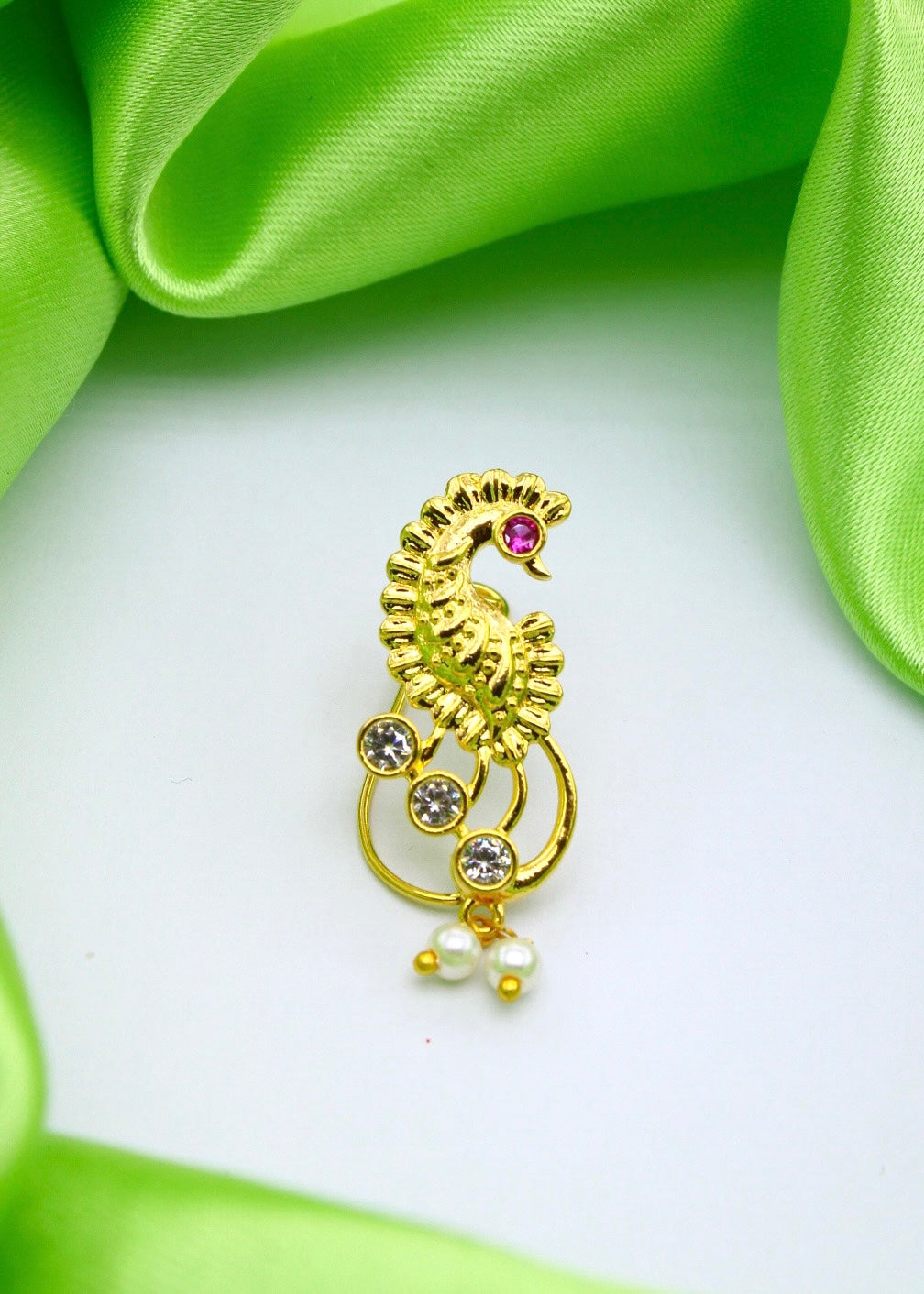 ENTICING PEACOCK ANTIQUE NATH