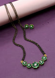 DIA MANGALSUTRA WITH GREEN STONE