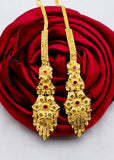 TEXTURED FLORAL KANCHAIN WITH EARRINGS