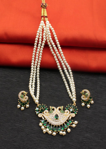 FLORAL PEACOCK PEARL NECKLACE