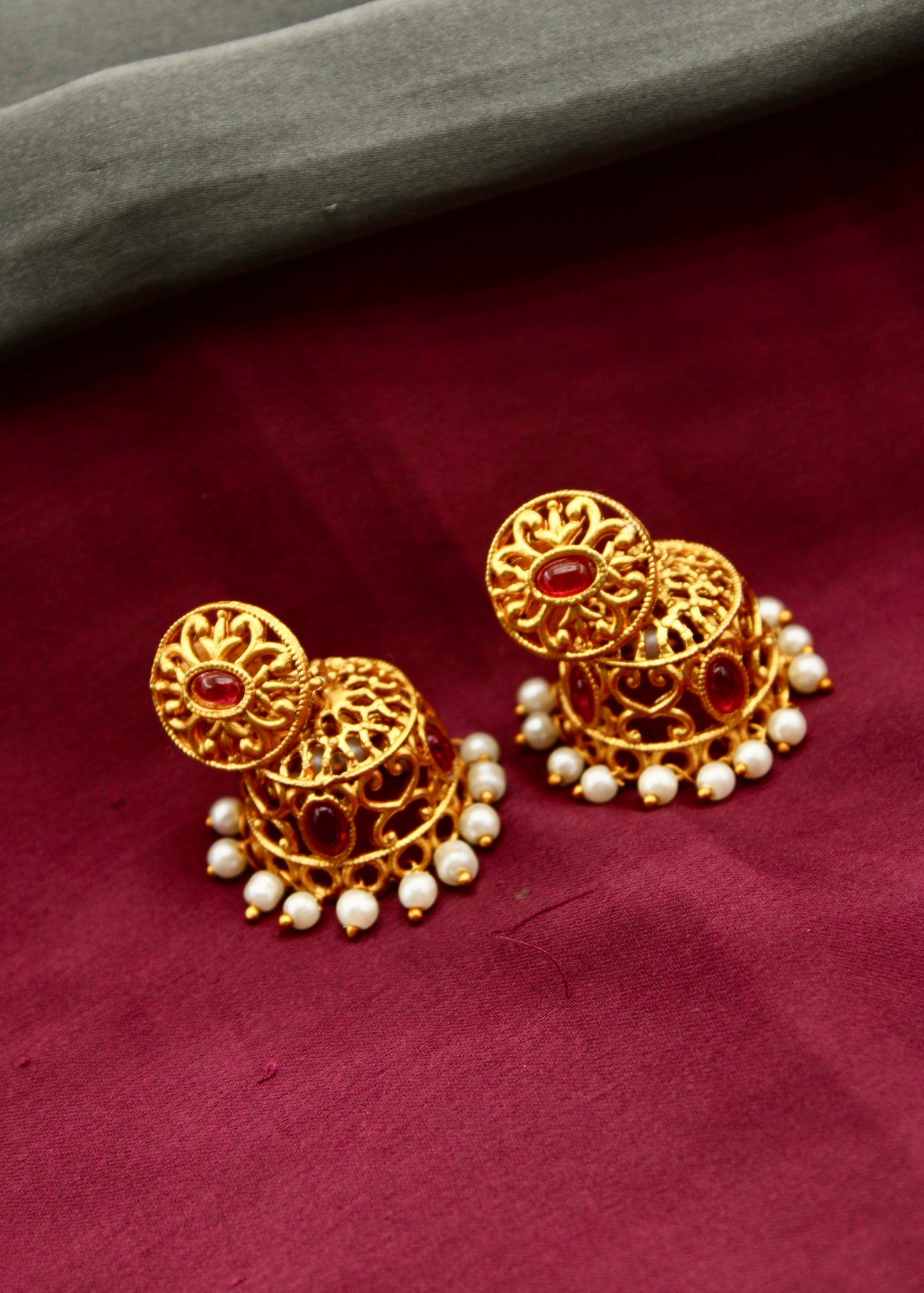 GLORIOUS PESHWAI JHUMKI EARRINGS