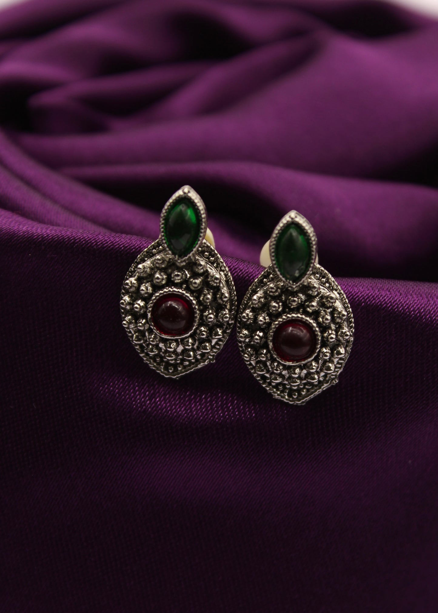 OXIDISED BEADS EARRINGS