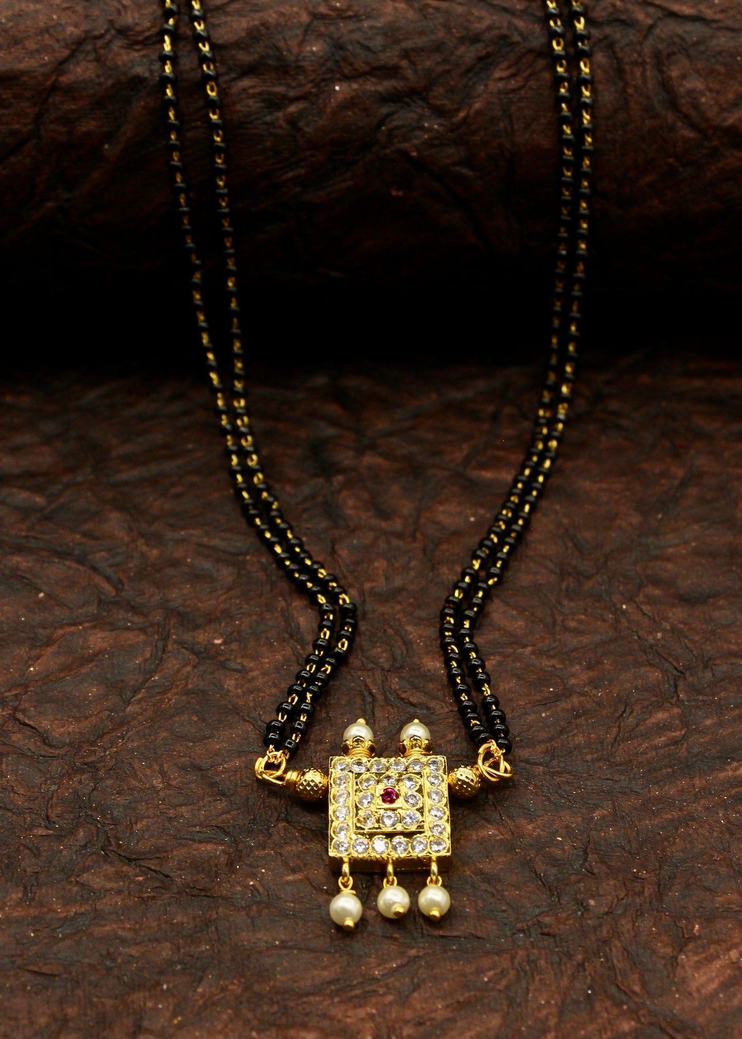 SQUARE DESIGNER MOTI MANGALSUTRA