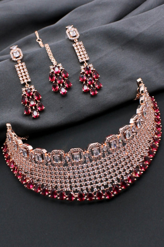 TEXTURED DIA BRIDAL NECKLACE
