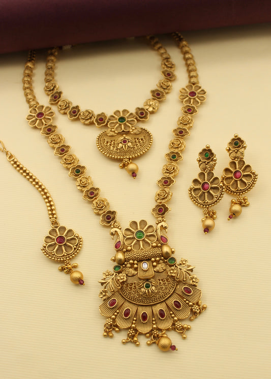 BLISSFUL FLOWERET RAJWADI COMBO SET