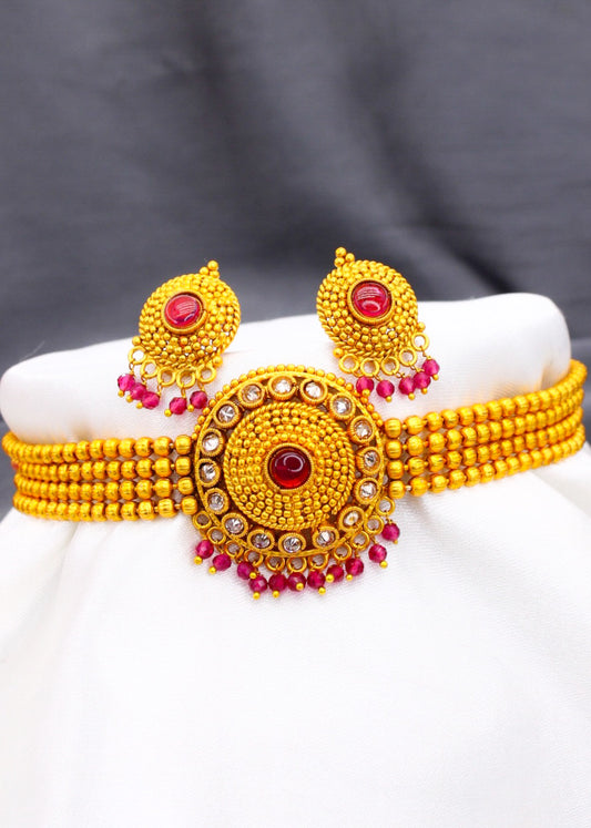 STYLISED FLORAL CHOKER SET