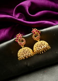 TRADITIONAL PEACOCK GOLDEN EARRINGS