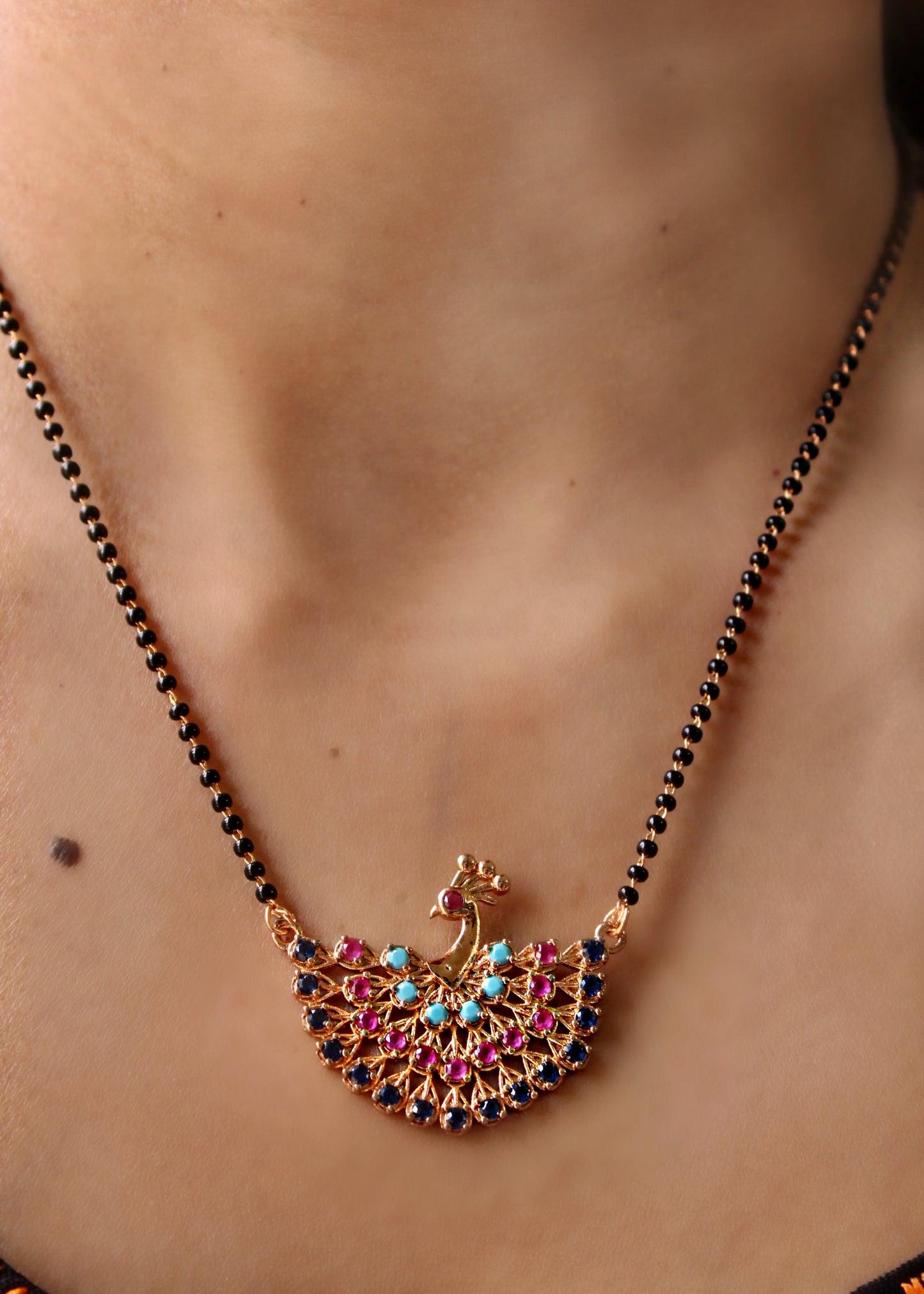 GORGEOUS PEACOCK DIA MANGALSUTRA