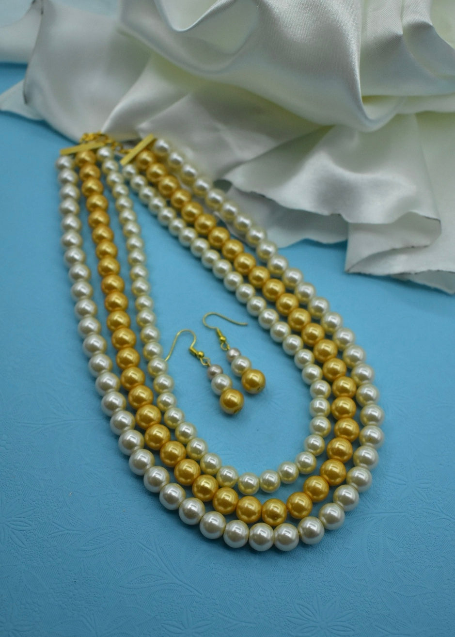 PARTY WEAR PEARL BEADS NECKLACE