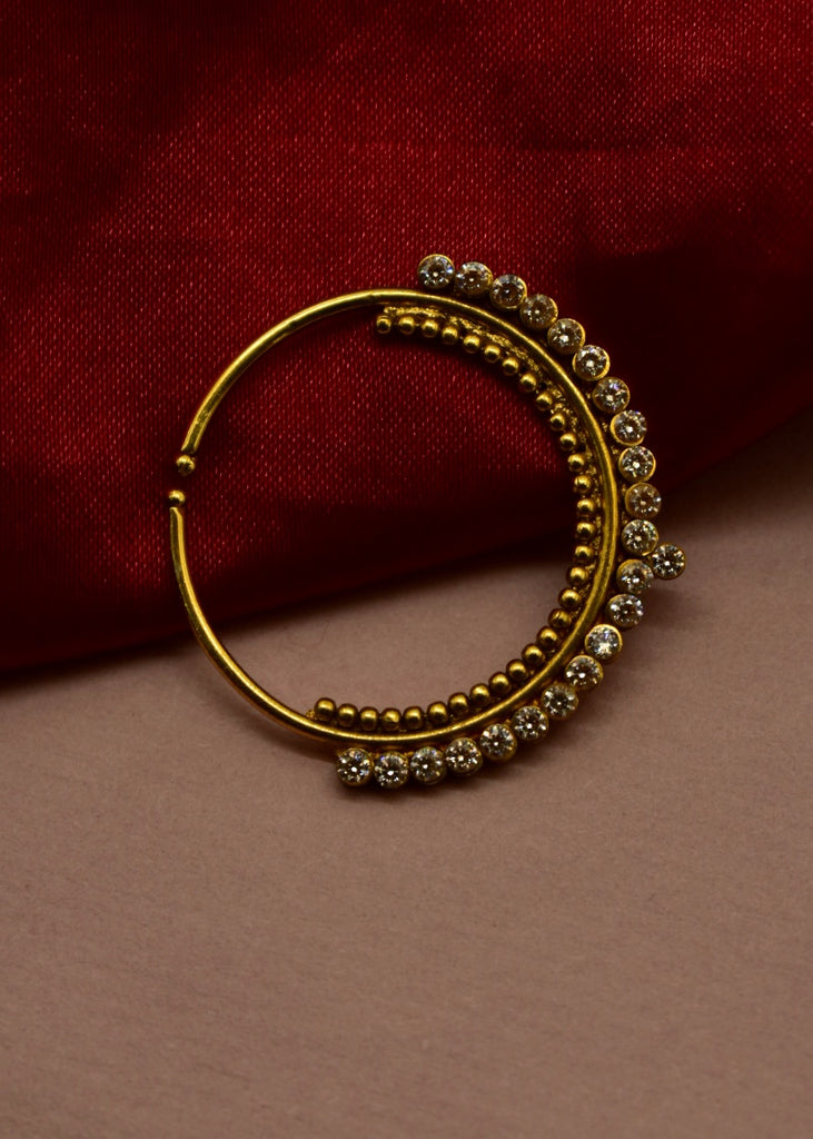Nath Golden Traditional Fancy Nose Ring, Size: Medium at Rs 200/piece in  Kolhapur