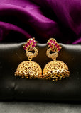 TRADITIONAL PEACOCK GOLDEN EARRINGS