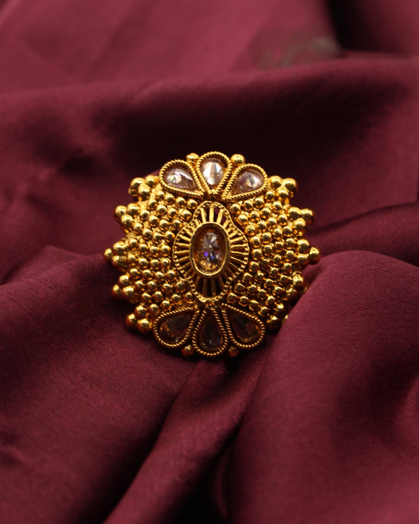 GOLDEN BEADS DESIGNER RING