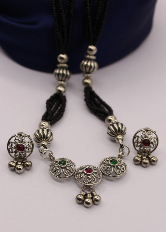 OXIDISED DESIGNER MANGALUSTRA