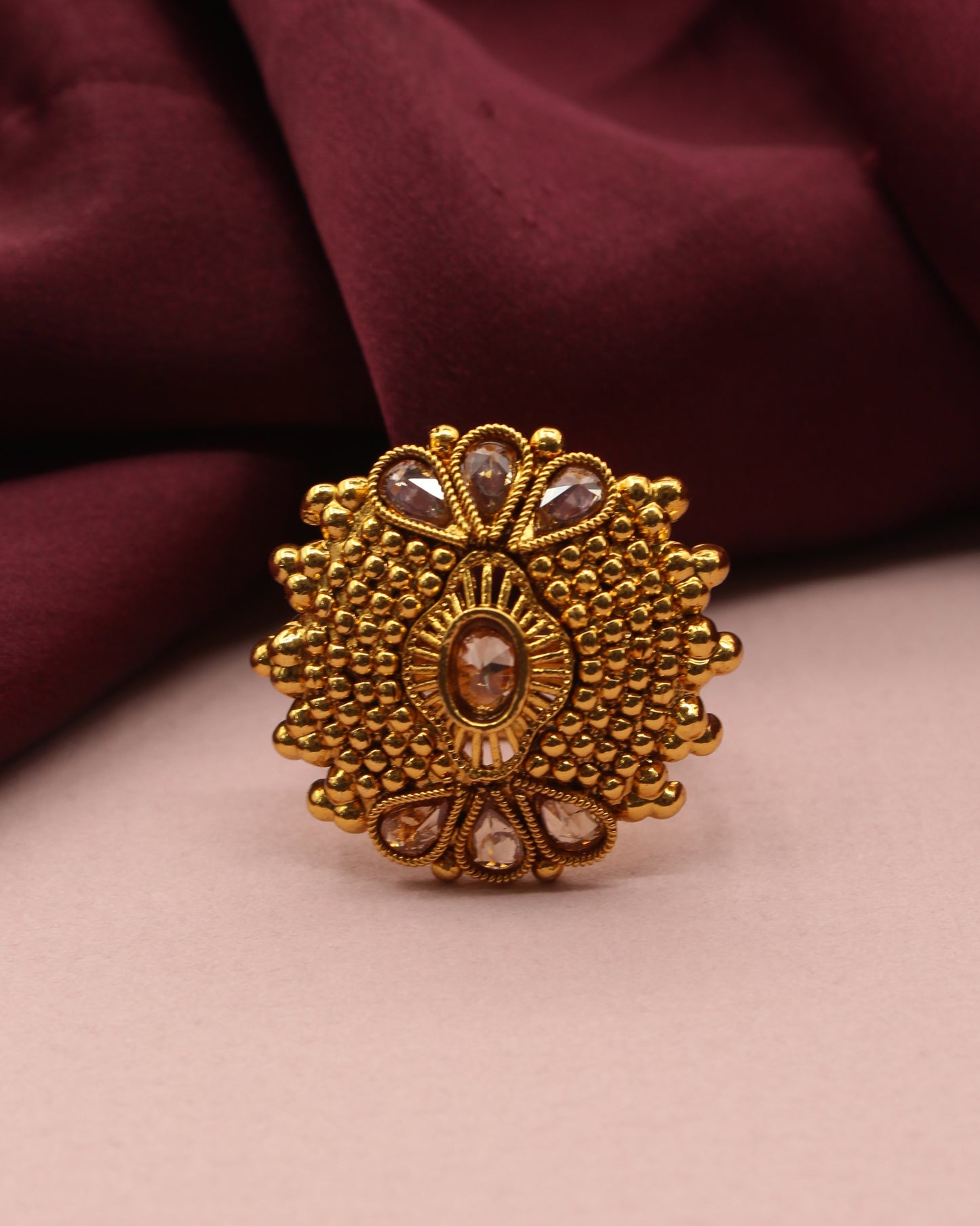 GOLDEN BEADS DESIGNER RING