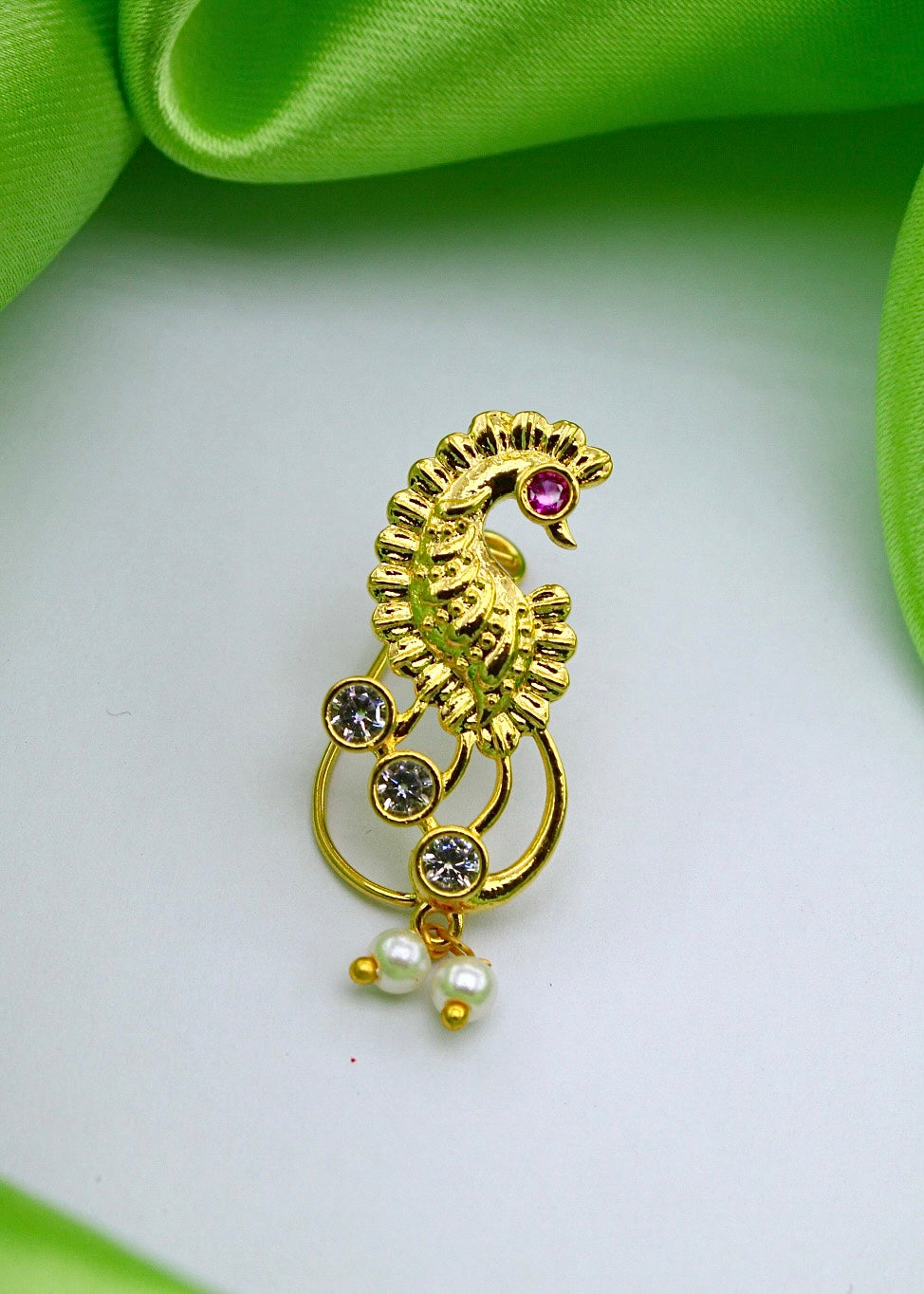 ENTICING PEACOCK ANTIQUE NATH