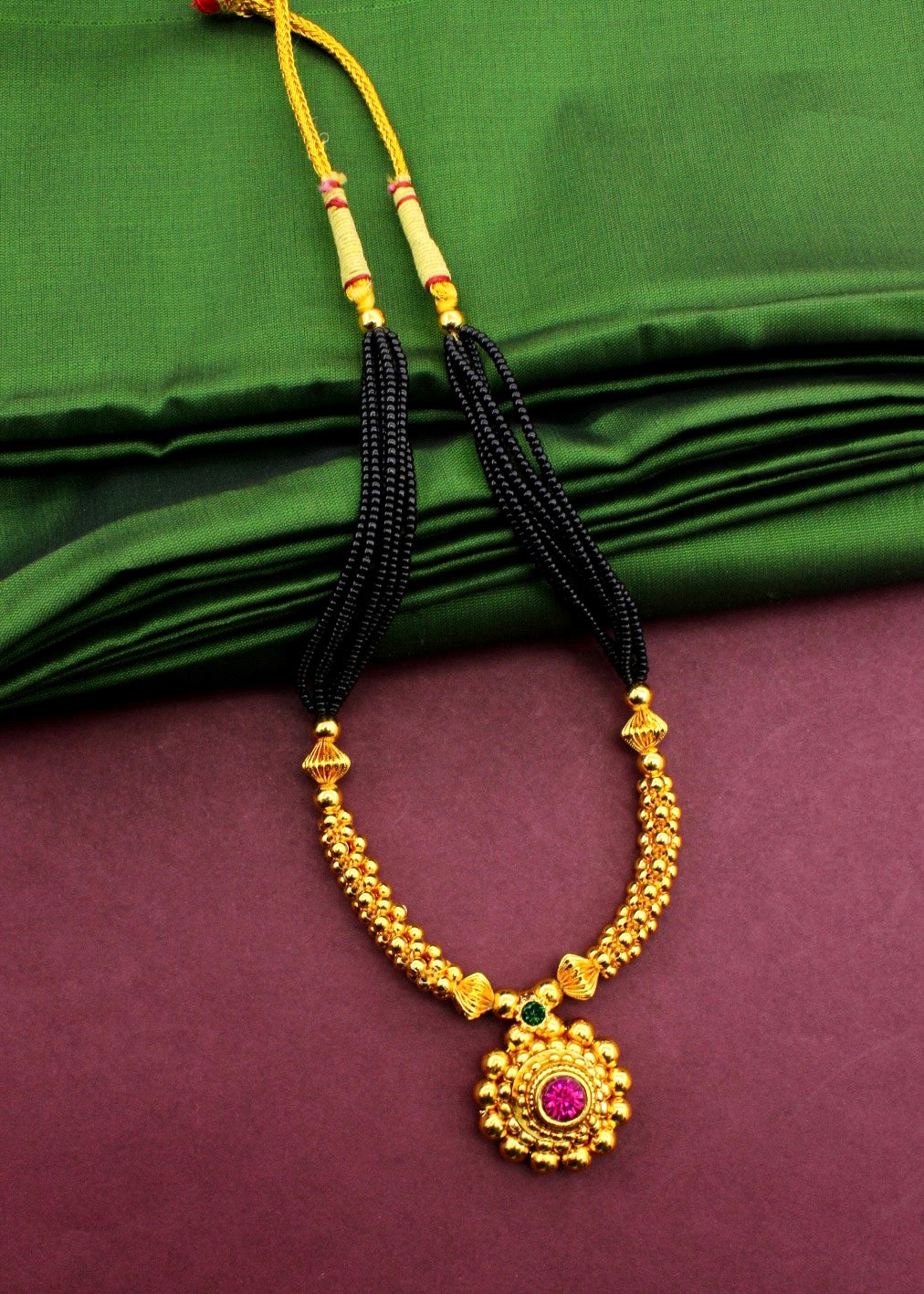 GOLDEN BEADED MALHAR MANGALSUTRA