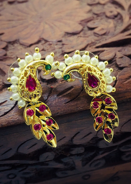 PEACOCK FEATHER EARRINGS